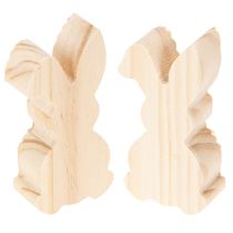 Product Wooden Easter Bunny Decorations, Yellow and Orange, 4x8cm, 6 Pieces