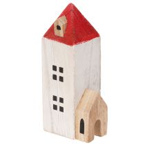 Product Deko Wooden House Set Red and White Multi-Part Winter Decoration 13 cm 6 pcs