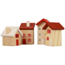 Wooden house decoration wooden house table decoration Christmas L3–5cm 8pcs