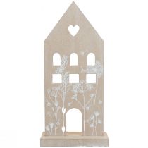 Wooden house decorative house table stand wood 28.5cm