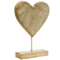 Wooden heart heart on a stick deco heart wood natural 25.5cm H33cm