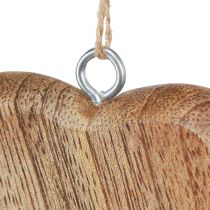 Product Wooden heart decoration heart for hanging natural 7cm 12 pcs
