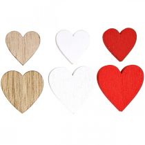 Product Wooden heart scatter decoration wedding hearts wood 2.5/2/1.5cm 48 pieces