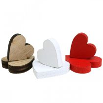 Product Wooden heart scatter decoration wedding hearts wood 2.5/2/1.5cm 48 pieces