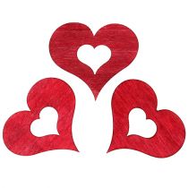 Product Wooden heart for scattering red 4cm 72p