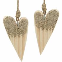 Product Wooden Heart Glitter for Hanging 18cm x 10cm 2 pcs