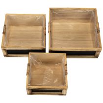 Product Set of 3 Wooden Crates with Chalkboard and Inserts – 30cm