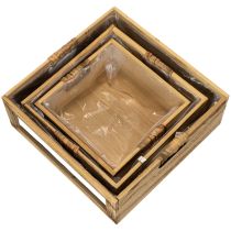 Product Set of 3 Wooden Crates with Chalkboard and Inserts – 30cm