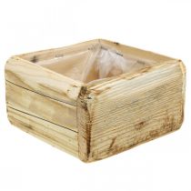 Product Plant pot plant box wooden flower pot natural 15.5×15.5cm