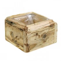 Product Plant pot plant box wooden flower pot natural 12×12×8.5cm