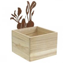 Product Plant box wood with rust decoration vegetable cachepot 17×17×12cm