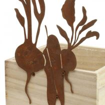 Product Plant box wood with rust decoration vegetable cachepot 17×17×12cm