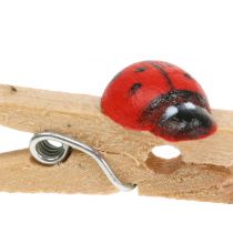 Decorative wooden clips ladybug 2.5cm 180p