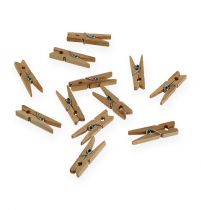 Product Decorative wooden clips 3cm natural 72pcs