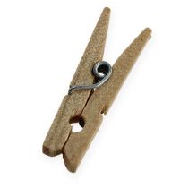 Product Decorative wooden clips 3cm natural 72 pcs