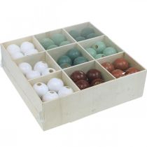 Product Wooden beads wooden balls for handicrafts sorted green Ø3cm 36pcs