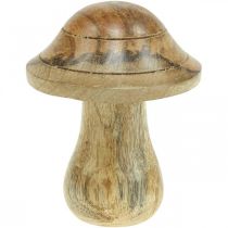 Wooden mushroom with grooves Autumn deco mushroom natural mango wood 10×Ø8cm