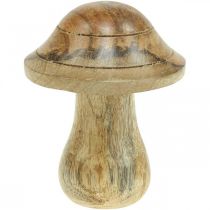 Product Wooden mushroom with grooves Autumn deco mushroom natural mango wood 10×Ø8cm