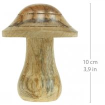 Product Wooden mushroom with grooves Autumn deco mushroom natural mango wood 10×Ø8cm