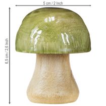 Product Wooden mushrooms autumn decoration mushrooms green red orange H6.5cm 9 pcs