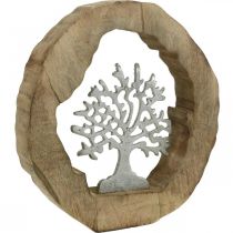 Deco sculpture tree in a wooden ring table decoration to place 22×21×4cm