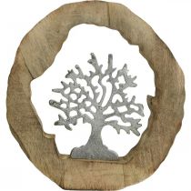 Product Deco sculpture tree in a wooden ring table decoration to place 22×21×4cm