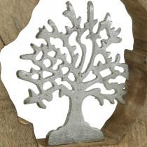 Deco sculpture tree in a wooden ring table decoration to place 22×21×4cm