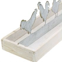 Wooden tray with figurines Cocks 46cm
