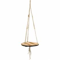 Plant swing, flower tray on a rope, hanging basket with macrame Ø34cm L84cm