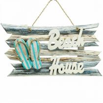 Wooden sign “Beach House” maritime hanging decoration 46×5×27cm