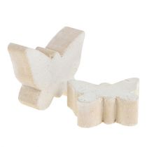 Product Wooden Butterfly White 2,8 cm - 3,3cm 28pcs