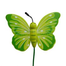 Product Wooden butterflies on stick 3-color assorted 8cm 24 pcs