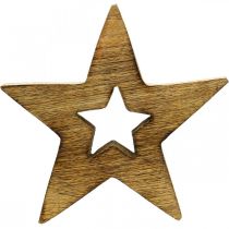 Product Wooden star flamed wooden decoration Christmas star standing 15cm