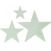 Product Wooden stars deco sprinkles Christmas Mint 3/5/7cm 29p