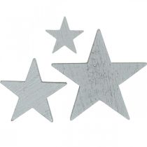 Product Wooden stars decoration confetti Christmas grey 3/5/7cm 29 pcs