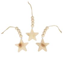 Wooden star decoration decorative hanger wood star decoration burned 8×8×1cm