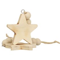Wooden star decoration decorative hanger wood star decoration burned 8×8×1cm