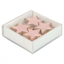 Product Wooden stars decoration stars Christmas decoration pink shine Ø5cm 8 pcs