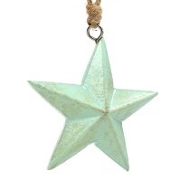 Wooden Stars for hanging Light green 7,5cm 4pcs