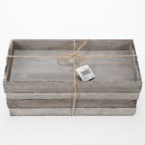 Product Rectangular wooden tray, ideal for decorating balconies and living spaces, 30cm, 4 pieces