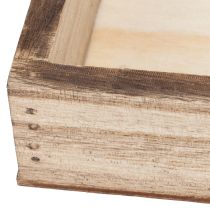 Product Rectangular wooden tray for planting and decoration. Versatile use. Robust design. 30cm, 4 pieces.