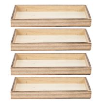 Product Rectangular wooden tray for planting and decoration. Versatile use. Robust design. 30cm, 4 pieces.
