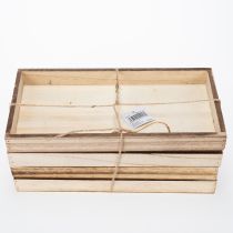 Product Rectangular wooden tray for planting and decoration. Versatile use. Robust design. 30cm, 4 pieces.