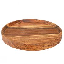Product Wooden Tray Wooden Plate Acacia Natural Oiled Ø25cm H2.5cm