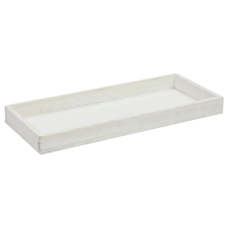 Wooden tray white decorative tray shabby chic wood 35×15×3cm