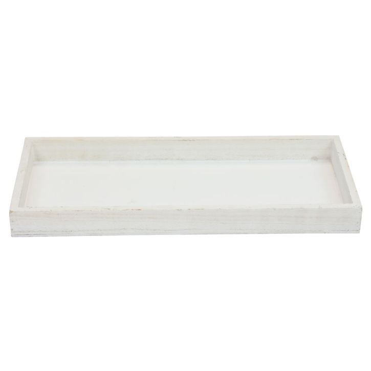 Wooden tray white decorative tray shabby chic wood 35×15×3cm