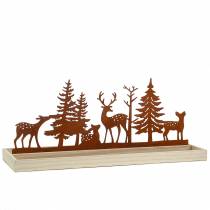 Wood tray forest with animals 50cm x 17cm