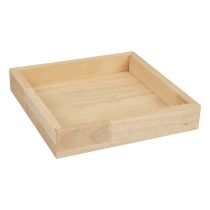 Wooden tray decorative tray wood square natural 25×25×3.5cm