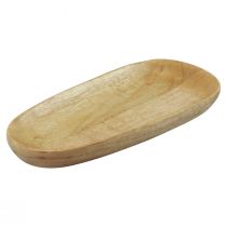 Product Wooden tray oval natural mango wood 28×12×2.5cm