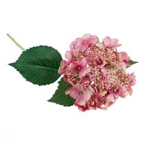 Product Hydrangea artificial pink and green garden flower with buds 52cm